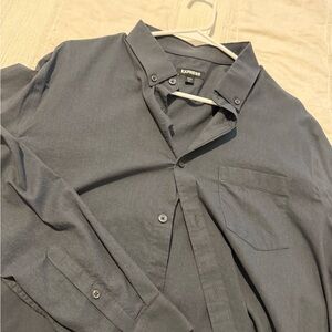 Express Men's Charcoal Button Down Shirt